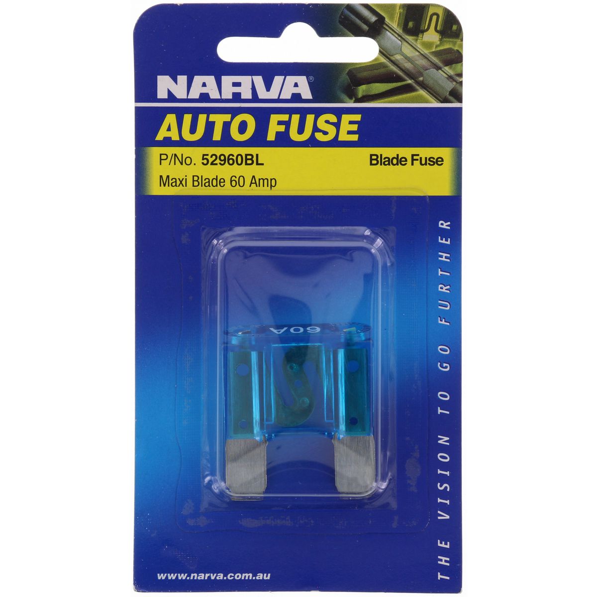 Maxi Blade Fuse 60A Cyan 1 Piece - Narva | Universal Auto Spares