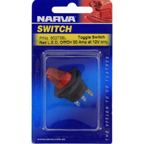 Duckbill Toggle Switch Off/On SPST Red LED 12V at 20A - Narva