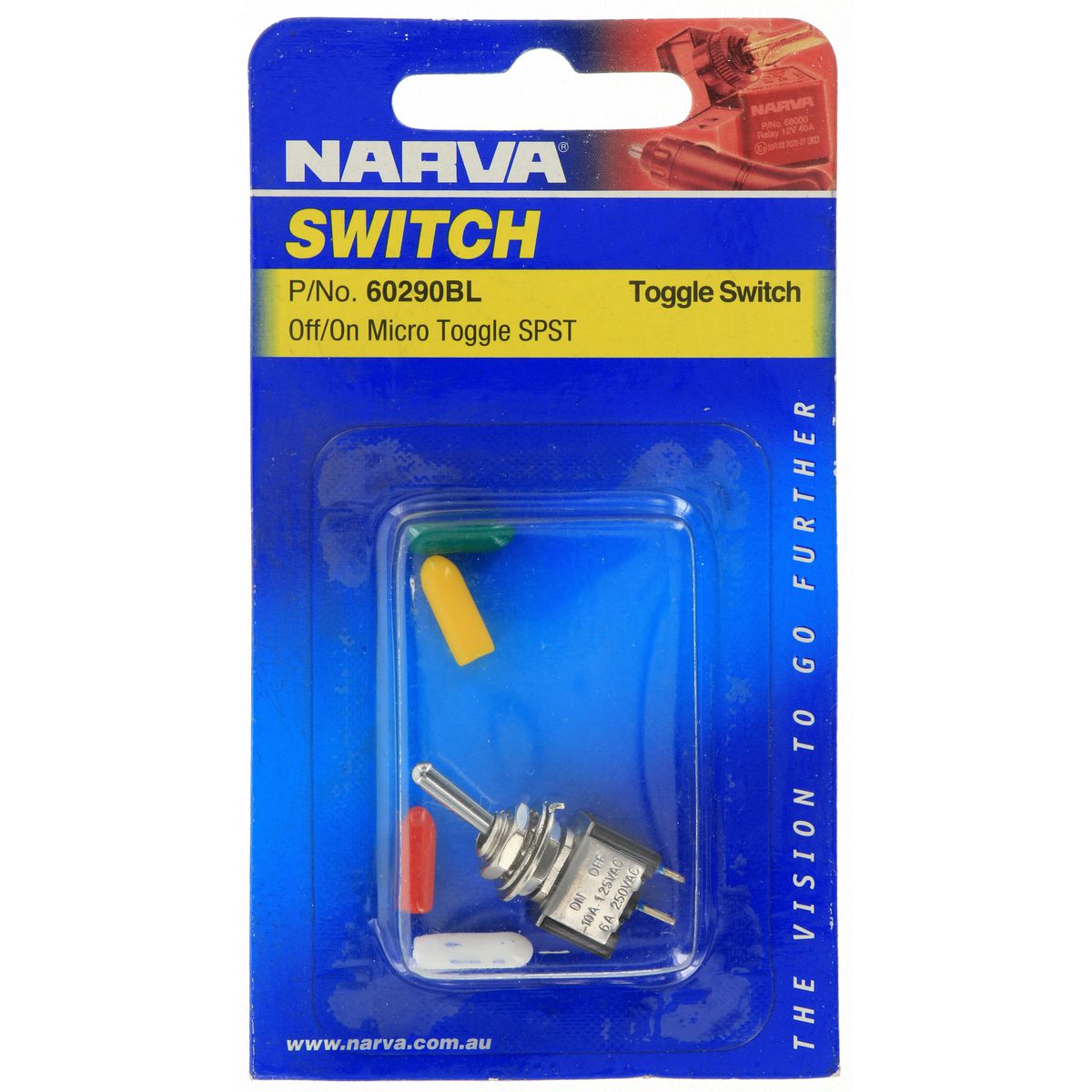 Micro Toggle Switch Off/On SPST 20A at 12V - Narva | Universal Auto Spares