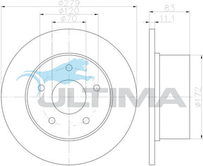 Brake Disc Rotor Rear Fits Commodore VR, VS w/IRS AAP036 - Ultima