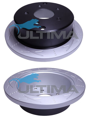 Brake Disc Rotor Rear Fits Commodore VT-VZ (Slotted-Unit Directional) AAP041S - Ultima