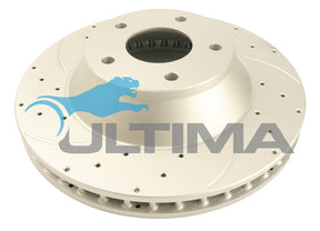 Brake Disc Rotor Front Left (LH) Fits HSV VT-VZ PBR 2 Piston Caliper Cross Drilled & Slotted AAP048SL - Ultima