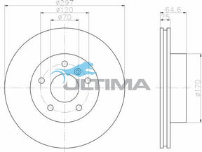 Brake Disc Rotor Front (F) Fits Range Rover 4.0, 4.6L V8 AAP092 - Ultima