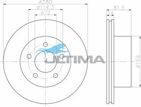 Brake Disc Rotor Front (F) Fits Grand Cherokee ZG, Wrangler 93 - 01 AAP096 - Ultima