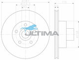 Brake Disc Rotor Front (F) Fits Ford EA, EB AAP110B - Ultima
