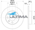 Brake Disc Rotor Rear (R) Fits VW Polo 00- 232mm Solid AAP12363 - Ultima