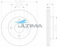 Brake Drum Front (F) Fits Ford Ka Vented AAP168 - Ultima