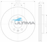 Brake Disc Rotor (F) Fits Holden Cruze JG 16" Wheels 05/09 - ON Suits 2.0TD AAP2014 - Ultima