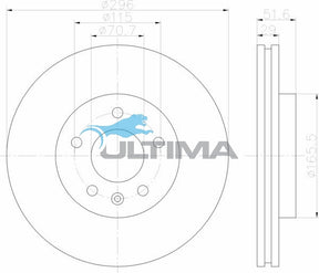 Brake Disc Rotor (F) Fits Holden Captiva 06-14 AAP2040 - Ultima