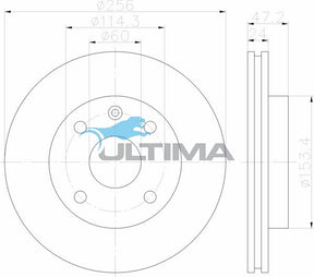 Brake Disc Rotor (F) Fits Lacetti, Tacuma, Viva JF AAP2042 - Ultima