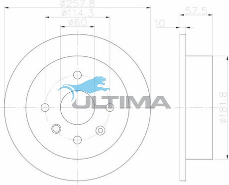 Brake Drum Rear (R) Fits Holden Viva 05-09, Daewoo Lacetti 03-04 AAP2043 - Ultima