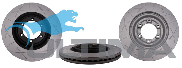 Brake Disc Rotor Front (F) (BLK, UNI-SLOTTED) Fits Isuzu D-Max, Colorado 2012- AAP2060S - Ultima