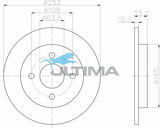 Brake Disc Rotor (R) Fits Focus LR 1.8, 2.0L 2002-2005 AAP2109 - Ultima