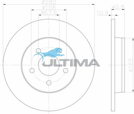 Brake Drum Rear (R) Fits Focus XR5 2.5L 5cyl TURBO 4/06 on GEOMET COATED AAP2121 - Ultima