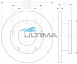 Brake Disc Rotor (R) Fits Ford Transit 10/06 - 12/12 Various Models Geomet Coated AAP2135 - Ultima