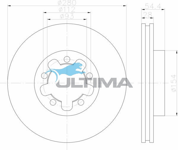 Brake Drum Front (F) Fits Ford Transit VM FWD 2.2L 06-09 Front GEOMET COATED AAP2138 - Ultima