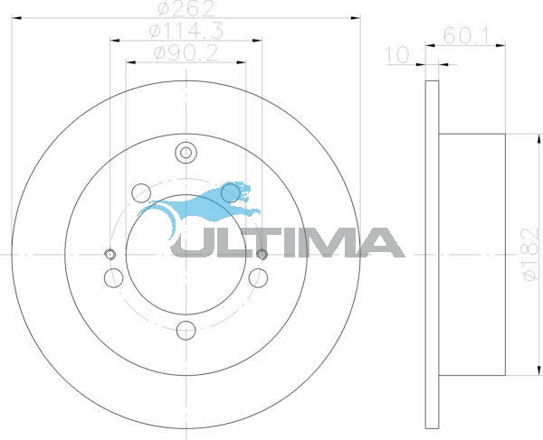 Brake Disc Rotor Rear Fits LANCER CH 2.4lt VRX, OUTLANDER AAP2203 - Ultima