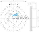 Brake Disc Rotor Front Fits MITSUBISHI COLT RG RZ 256MM OD AAP2226 - Ultima