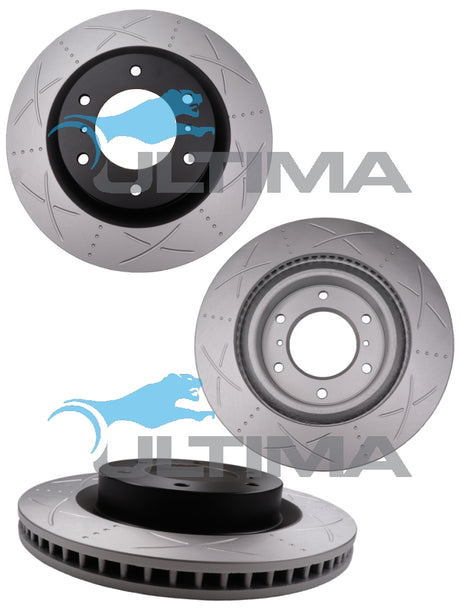 Brake Disc Rotor Front SLOTTED Fits MITSUBISHI PAJERO NS-NW 10/06 - NOW AAP2216S - Ultima