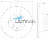 Brake Disc Rotor Rear Fits TOUAREG 16" WHEEL 02- 314MM AAP2243 - Ultima