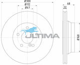 Brake Disc Rotor Rear Fits MERC BENZ E CLASS W211 03/03 ON 300MM GEOMAT COATED AAP2259 - Ultima