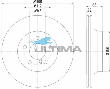 Brake Disc Rotor Rear Fits MERC BENZ E CLASS W211 03/03 ON 300MM GEOMAT COATED AAP2259 - Ultima
