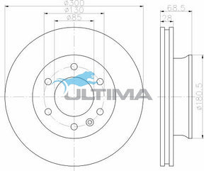 Brake Disc Rotor (F) Fits Sprinter 3T, 3.5T, 5T 6/06 On Geomet Coated AAP2270 - Ultima