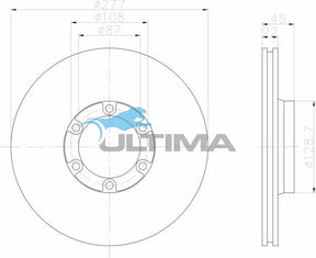 Brake Disc Rotor Front Fits L300 SF, SG, SH 4X4 AAP229 - Ultima