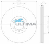 Brake Disc Rotor Front Fits PAJERO NK, NL 16" WHEELS AAP237 - Ultima