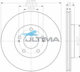 Brake Disc Rotor Front Fits PBR PAJERO iO QA 99- AAP239 - Ultima