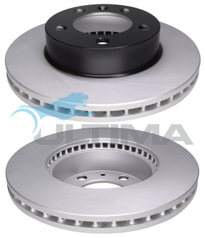 Front Brake Disc Rotor Fits Renault Master X62 AAP2414 - Ultima