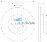 Brake Disc Rotor Front Fits MINI COOPER R56 N12 10/05 ON GEOMET COATED AAP2526 - Ultima