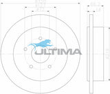 Brake Disc Rotor Rear Fits JEEP COMMANDER 06-, GRAND CHEROKEE 05- AAP2531 - Ultima