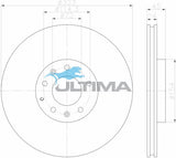Brake Disc Rotor Front Fits MAZDA RX8 03 ON SPORT SUSP AAP2550 - Ultima