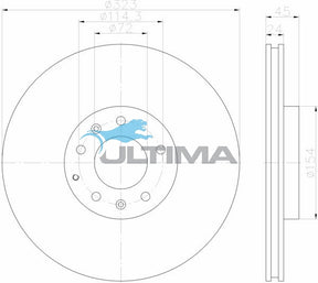 Brake Disc Rotor Front Fits MAZDA RX8 03 ON SPORT SUSP AAP2550 - Ultima