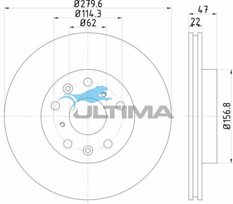 Brake Disc Rotor Front Fits SUZUKI SX4 06 AAP2586 - Ultima