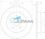 Brake Disc Rotor Rear Fits SUZUKI SWIFT EZ 2/05- AAP2587 - Ultima
