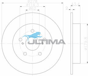 Brake Disc Rotor Rear Fits SUZUKI SWIFT EZ 2/05- AAP2587 - Ultima