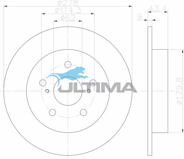 Brake Disc Rotor Rear Fits SUZUKI SWIFT EZ 2/05- AAP2587 - Ultima