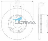 Brake Disc Rotor Front Fits MERCEDES 190 1.8, 2.0, 2.5L 85-88 AAP260 - Ultima