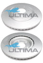 Brake Disc Rotor Fits Nissan X-Trail T32 3/2014 7-Seater, Renault Koleos Geomat Coated Rotor AAP2622 - Ultima