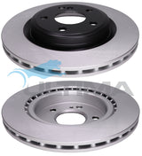 Brake Disc Rotor Rear Vented 22mm Thick Fits Mercedes-A, B, CLA, GLA 2013-ON, Infiniti Q30 2016-ON GEOMAT + BLK HAT AAP2623 - Ultima