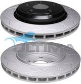 Brake Disc Rotor Rear Slotted Fits Jeep Grand SRT 8 10/2012 ON REAR ROTOR GEOMET COATED /Black Hat AAP2633S - Ultima