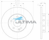 Brake Disc Rotor Front Fits Mercedes C Series W202 Diesel Up to 08/1995 AAP265 - Ultima