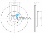 Brake Disc Rotor Rear Fits BMW 750i (E38) 750i V12, 5.4L 06/94-10/01 AAP2671 - Ultima