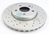 Brake Disc Rotor, Front Cross Drilled and Geomet Coated Fits Mercedes W176, A180, A200, A250 AMG 1/2013 ON AAP2684X - Ultima