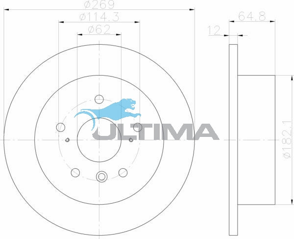 Brake Disc Rotor Rear Fits Lexus ES300 AAP2711 - Ultima