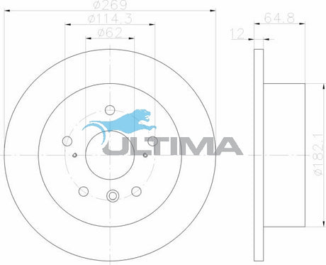 Brake Disc Rotor Rear Fits Lexus ES300 AAP2711 - Ultima