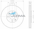 Brake Disc Rotor Front Fits Peugeot 406 AAP277 - Ultima