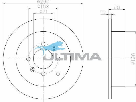 Rear Brake Disc Rotor Fits Peugeot 406 AAP278 - Ultima